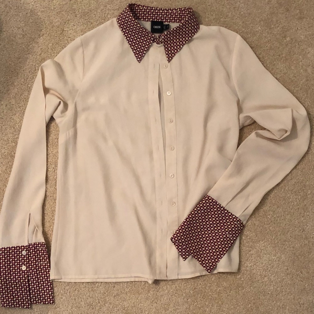 ASOS blouse with contrast collar and cuff.